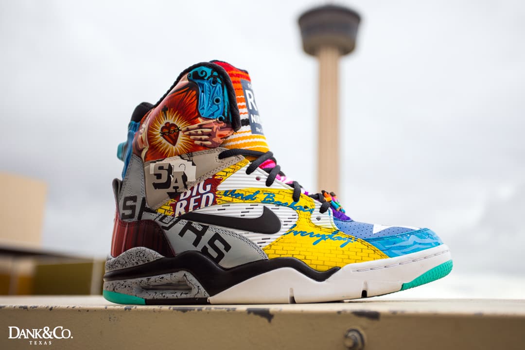 The San Antonio tricentennial tribute — Nike Air Command Force, Tower of the Americas behind