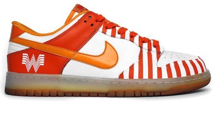 The original Whataburger Nike Dunk Low, 2012 — the pair that went viral